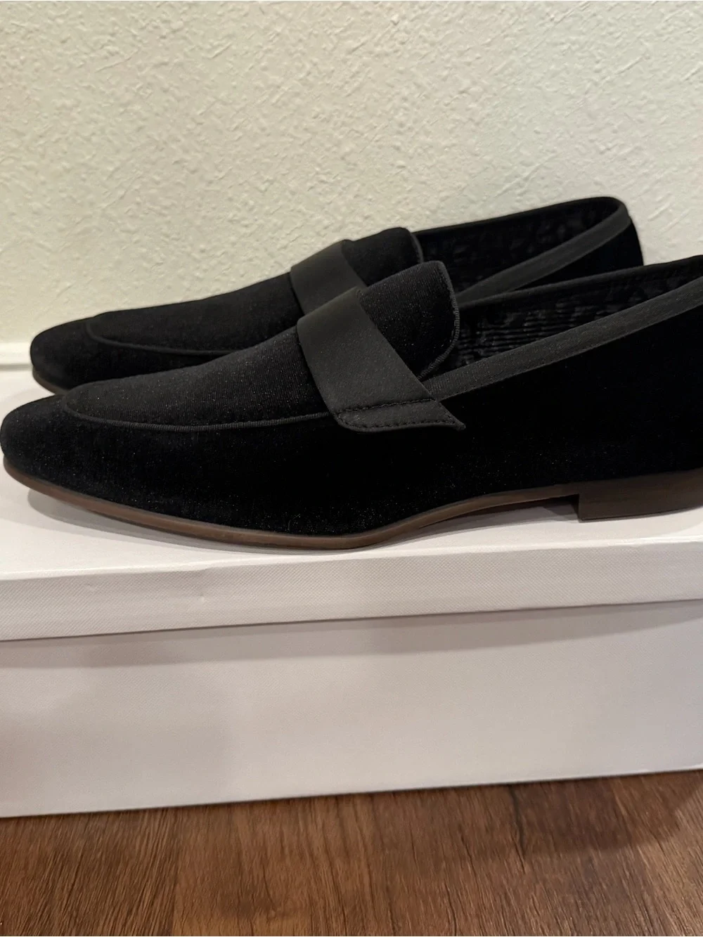 Steve Madden Black Velvet Penny Loafers